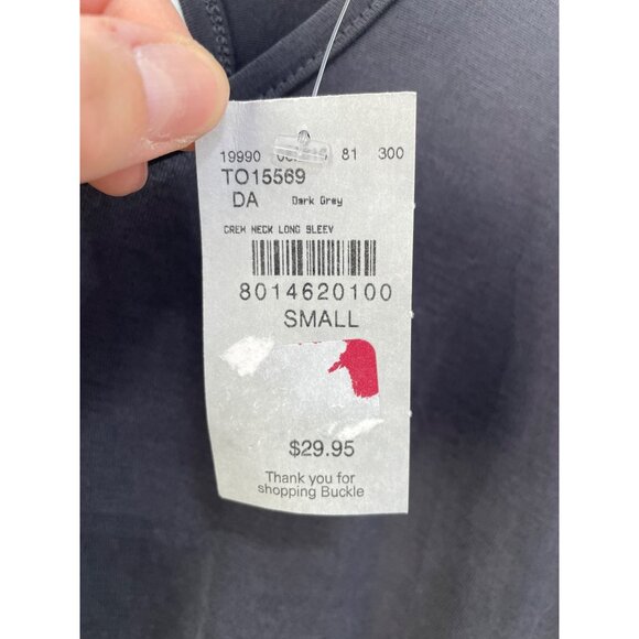 Daytrip Cutout Back Long Sleeve Mini Dress Womens S Crewneck Gray Minimalist NEW - Picture 3 of 9